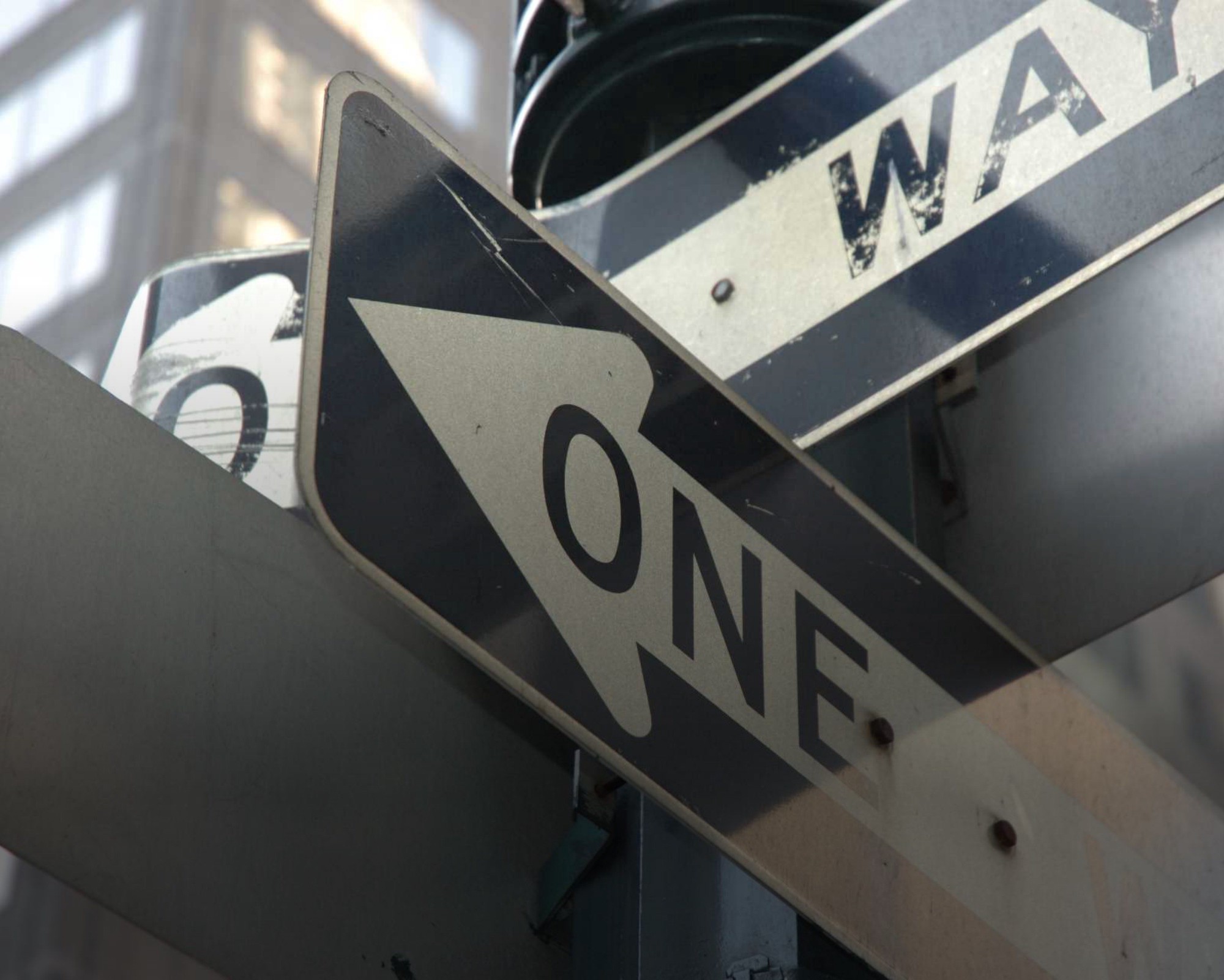 One way street sign